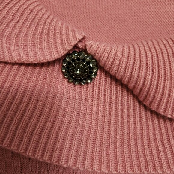 Napa Valley Sweater Size 2X Womens 3/4 Sleeve Pink With Broach - Picture 2 of 4
